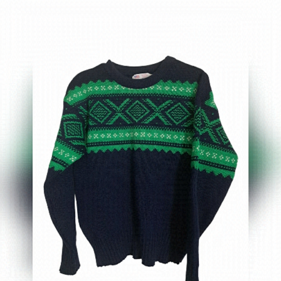 VTG A.N.F. Always NATURAL Fibers 100% wool knit sweater made USA coastal unisex - Picture 1 of 7